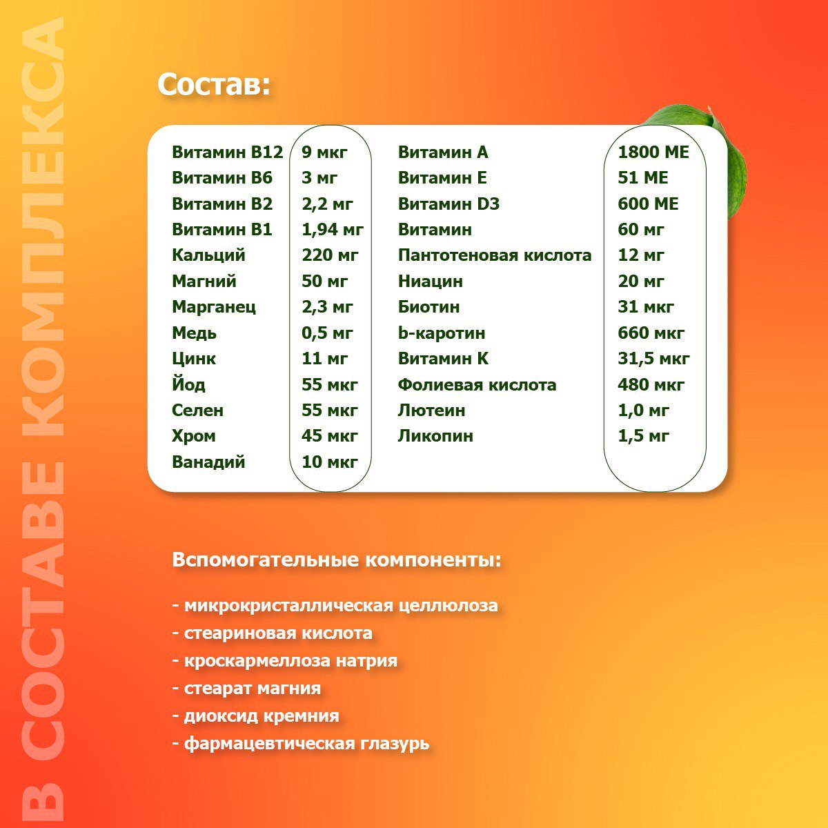 Incoda, Мультивитамины с лютеином и ликопином, таблетки, 60 шт.