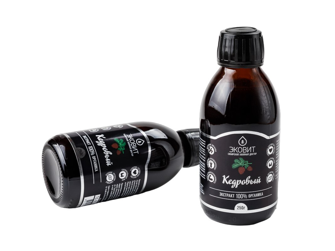 ЭКОВИТ, Экстракт хвойный натуральный, Кедровый (в стекле), 250 г