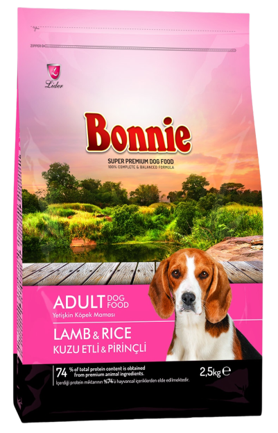 Bonnie, Сухой корм для собак с ягненком и рисом, 2500 г