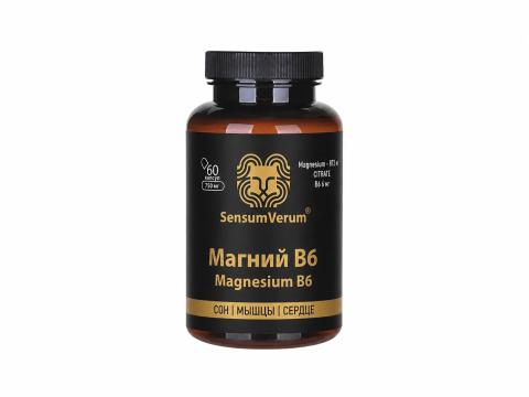 SensumVerum, Магний (цитрат) + В6 (пиридоксина гидрохлорид), капсулы, 60 шт.