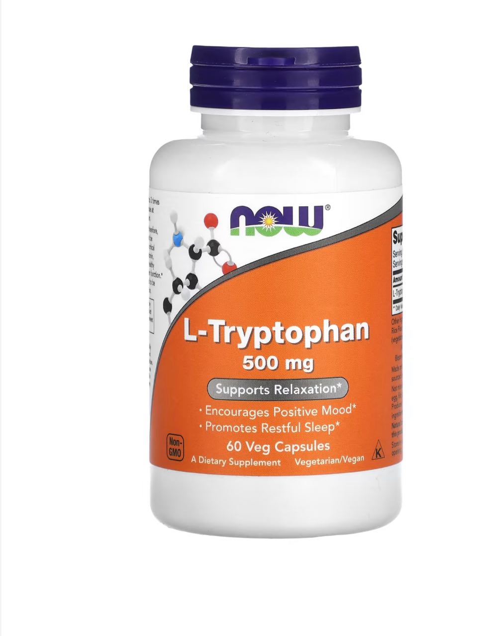 Now Foods, L-триптофан , капсулы, 60 шт