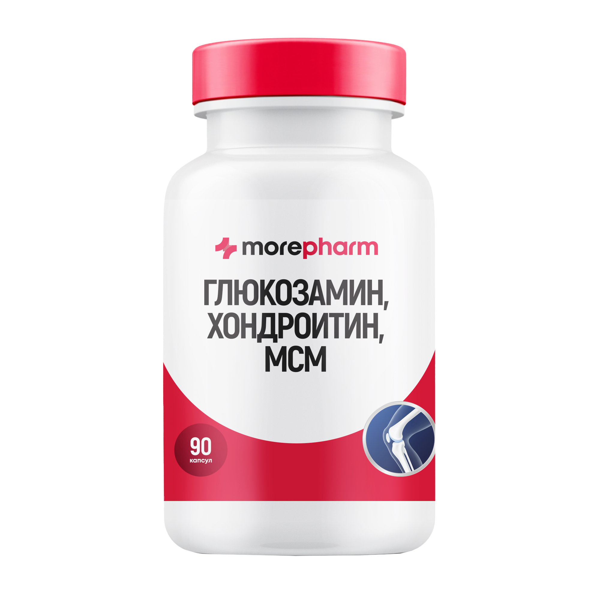 Morepharm, Глюкозамин, хондроитин + MCM (для суставов и связок), капсулы, 90 шт.