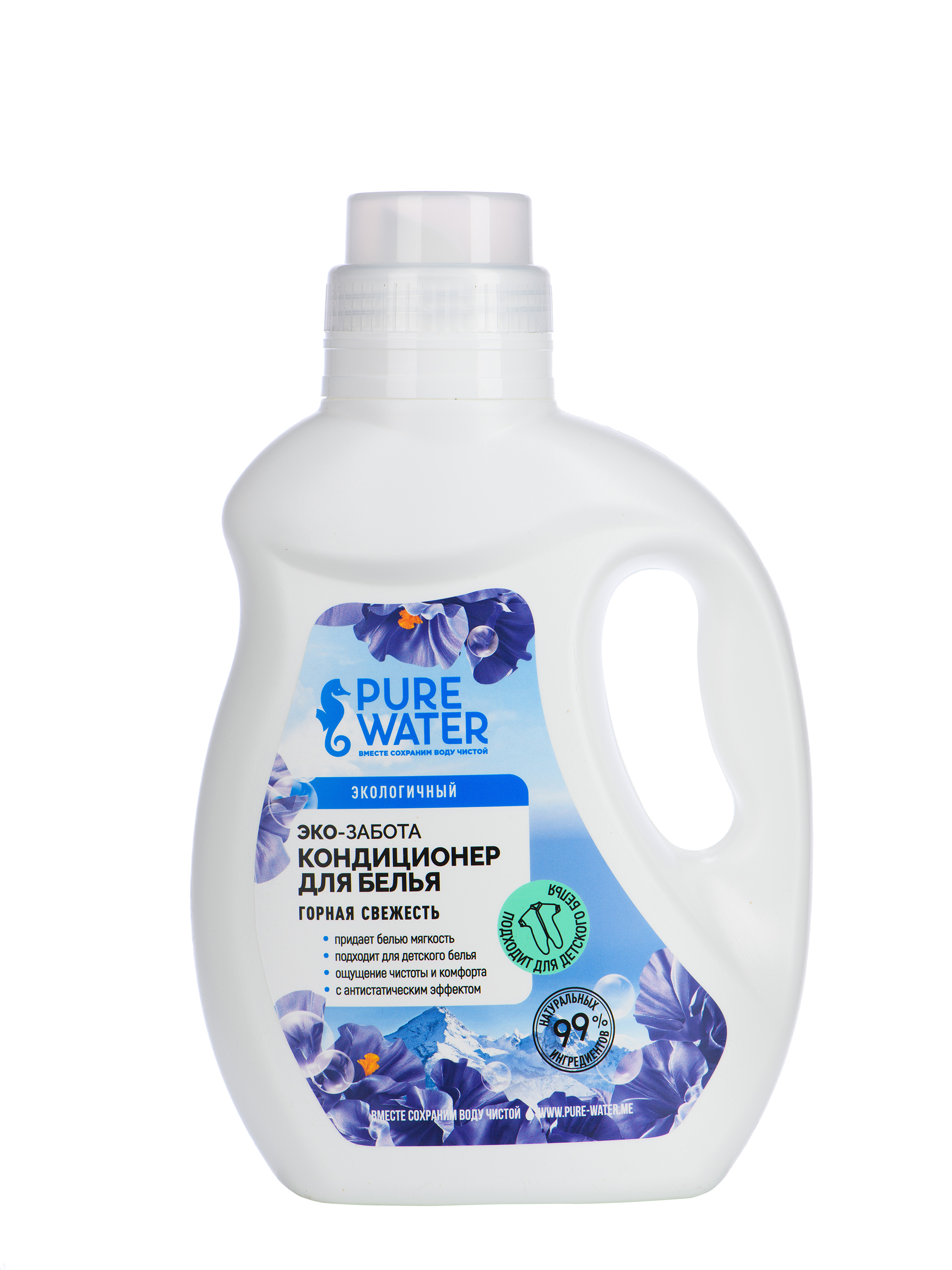 Pure Water, Кондиционер для белья «Горная свежесть», жидкость, 1000 мл