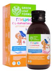 Green Leaf Formula, Детский сироп Глицин с L-карнитином (для работы мозга), жидкость, 100 мл