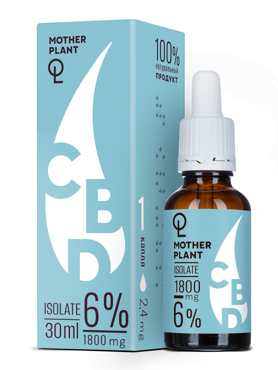 MotherPlant, CBD масло 6% «Изолят» (без привкуса), жидкость, 30 мл