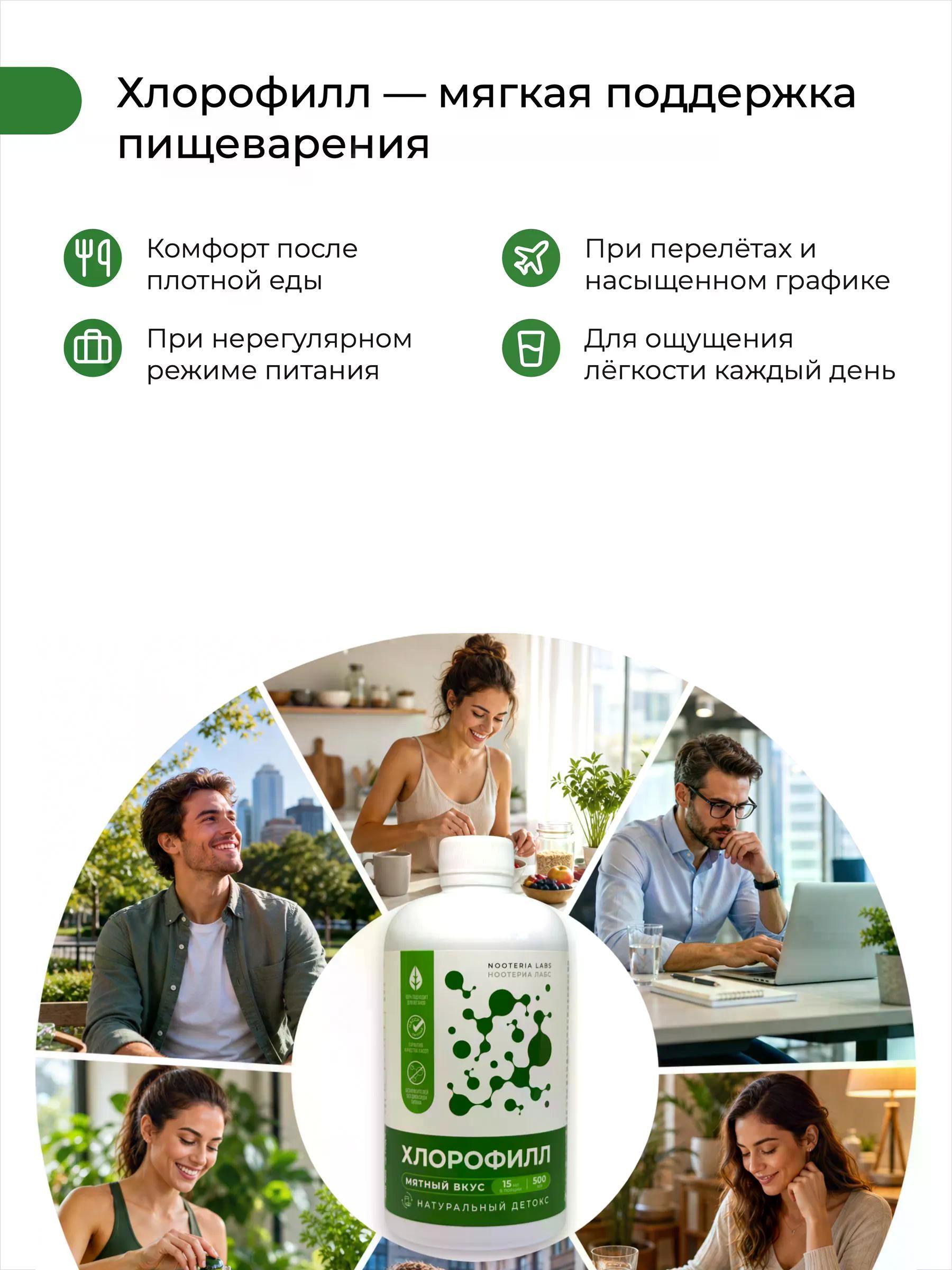 Nooteria Labs, Хлорофилл, со вкусом мяты, жидкость, 500 мл