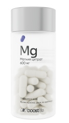 BOOSTLIFE, Магний (цитрат) + витамин В6 (пиридоксина гидрохлорид), капсулы, 30 шт.