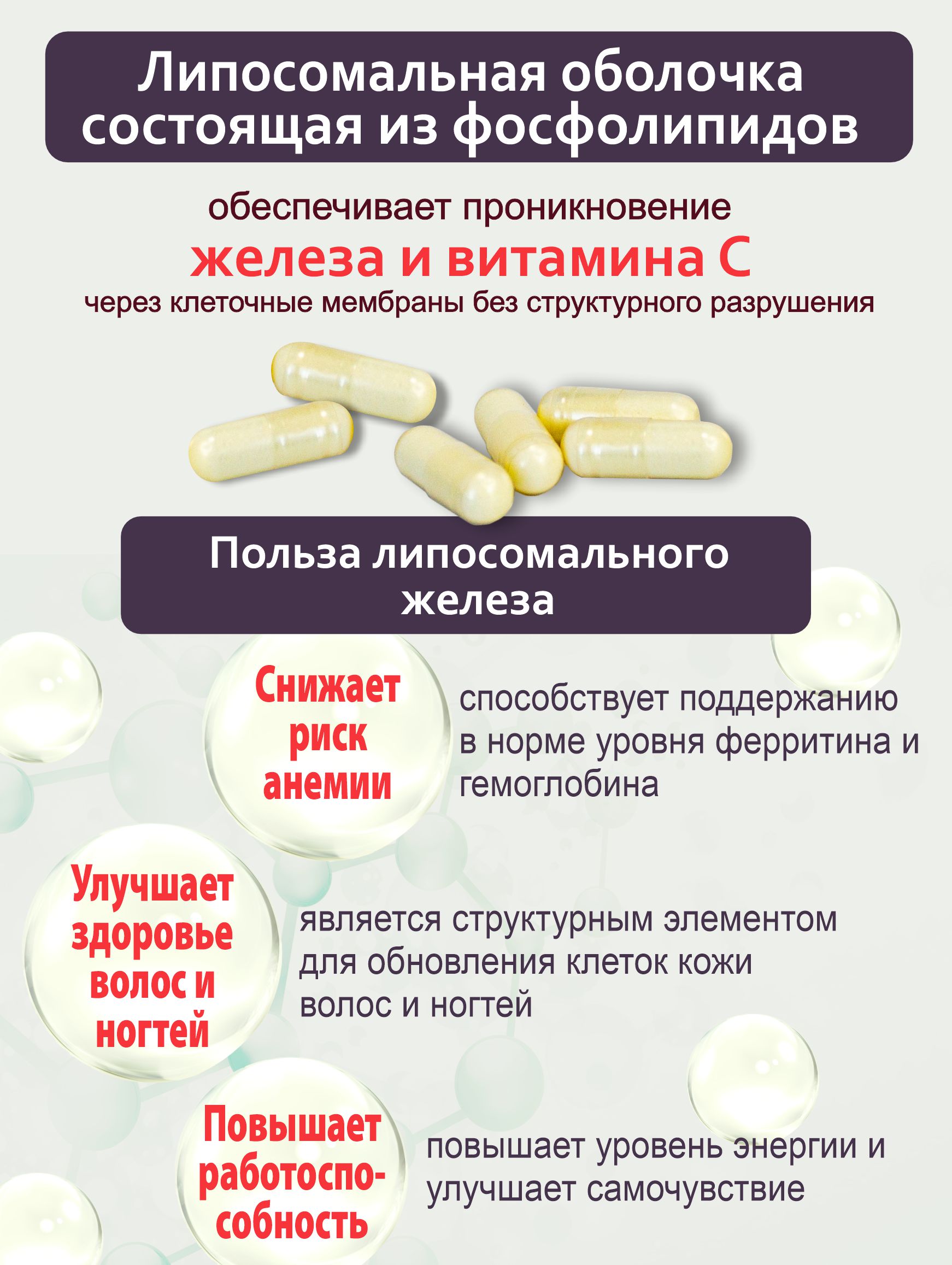 Алтай Простые решения, Липосомальное железо, капсулы, 60 шт.