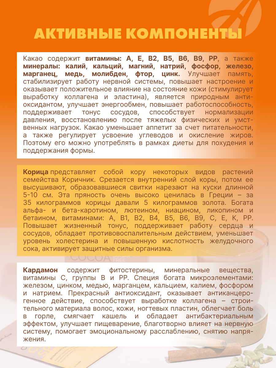 АртЛайф, Какао без сахара «Шоко спайси», саше, 12*13 г