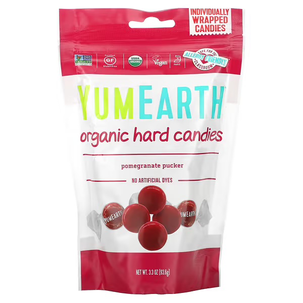 YumEarth, Леденцы, со вкусом граната, 93,6 г