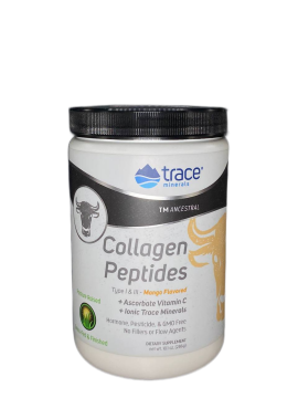 Trace minerals, Коллаген (I и III типа) + витамин С + минералы, со вкусом манго, порошок, 286 г