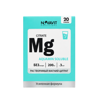 NOVAVIT nutritions, Магний (цитрат), стики, 20 шт.