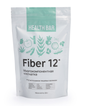 Health Bar, Многокомпонентная клетчатка «Fiber 12», порошок, 220 г