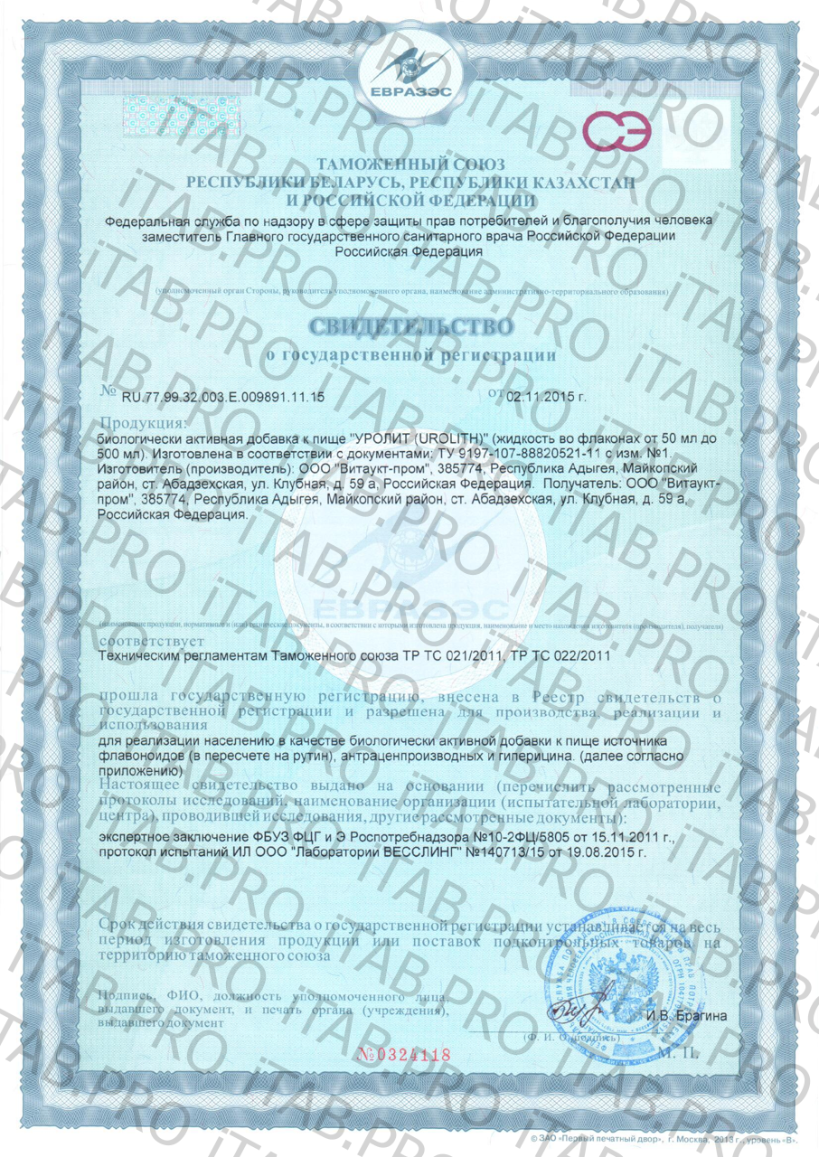 Vitauct, Уролит (здоровье почек и мочевого пузыря), раствор, 350 мл