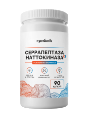 ГрибNik, Серрапептаза + Наттокиназа (для работы сердечно-сосудистой системы), капсулы, 90 шт.