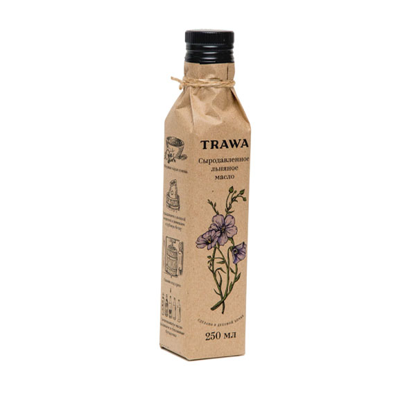 TRAWA, Масло льняное сыродавленное, 250 мл.