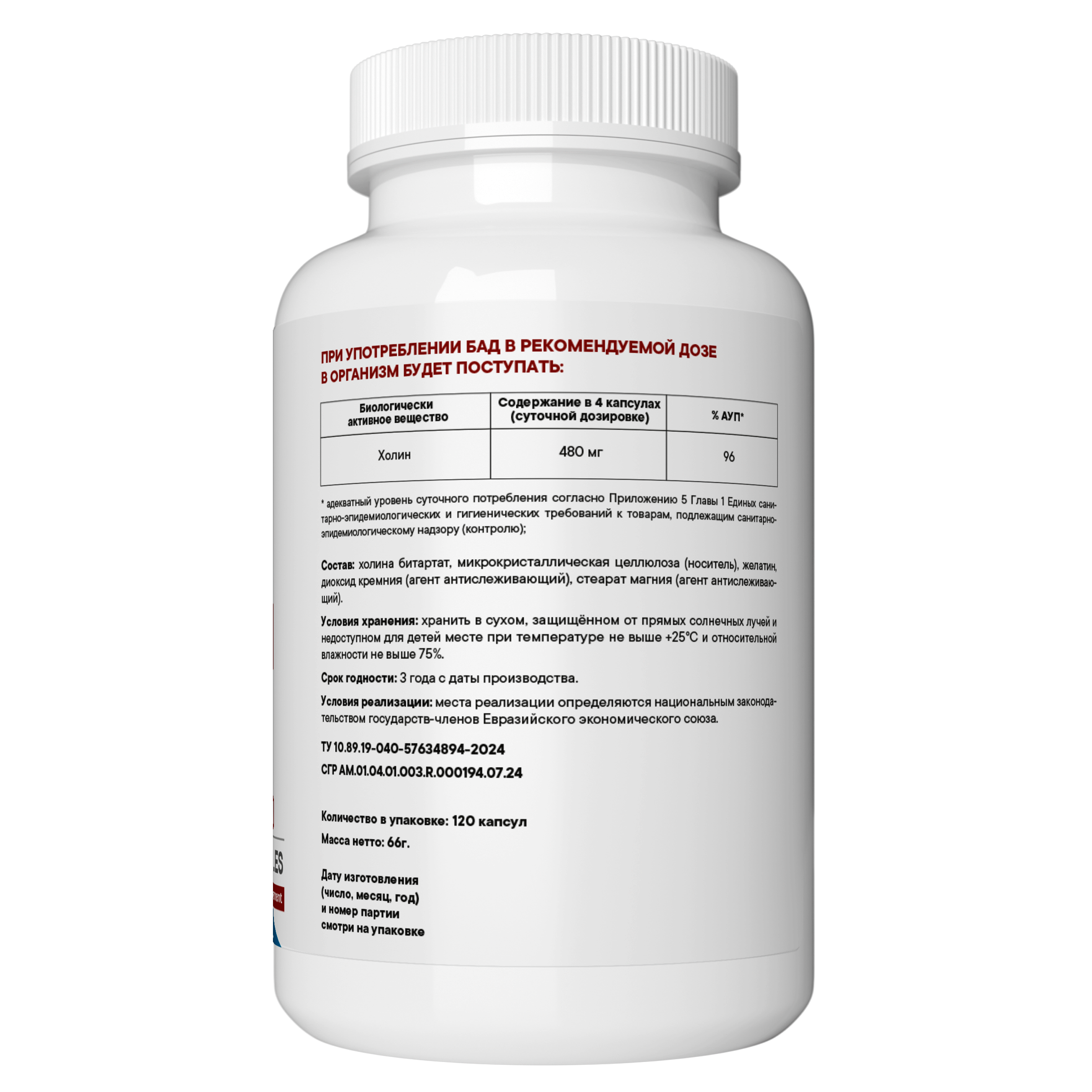 Vitamin Garden, Холин, капсулы, 120 шт.