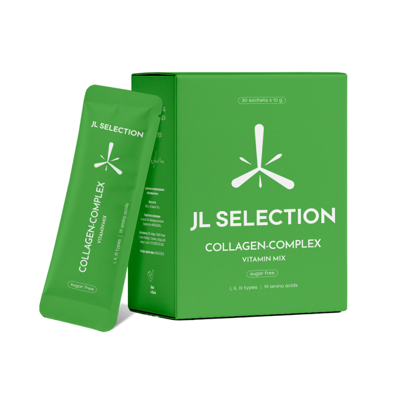 JL SELECTION, Коллаген-комплекс с витамином C, со вкусом яблока, лайма и ананаса, 30*10 г