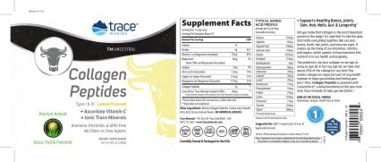 Trace minerals, Коллаген (I и III типа) + витамин С + минералы, со вкусом лимона, порошок, 286 г
