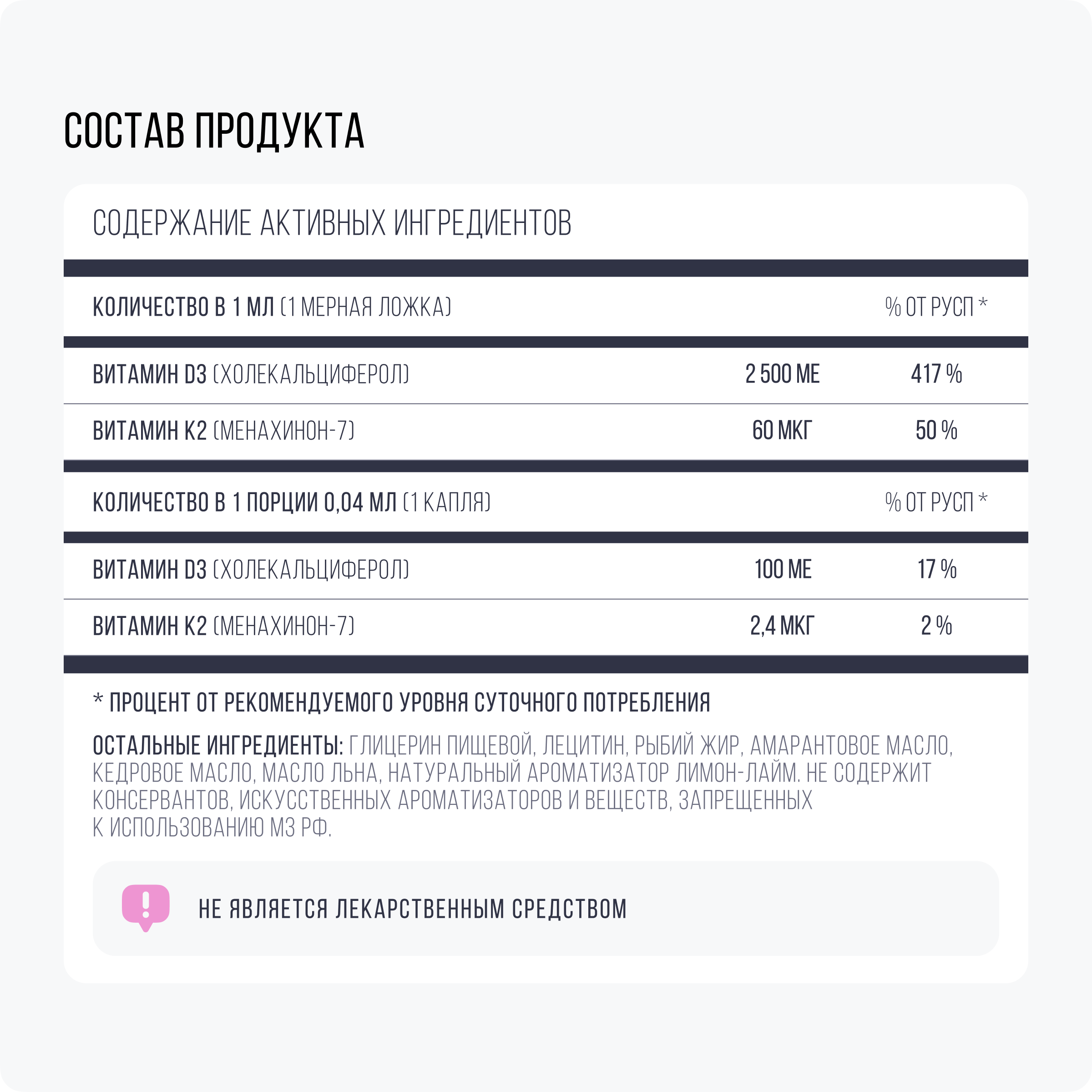 IMUALI, Мицеллярный витамин D3 (2500 МЕ) + К2 МК-7 «Osteo Complex», жидкость, 30 мл