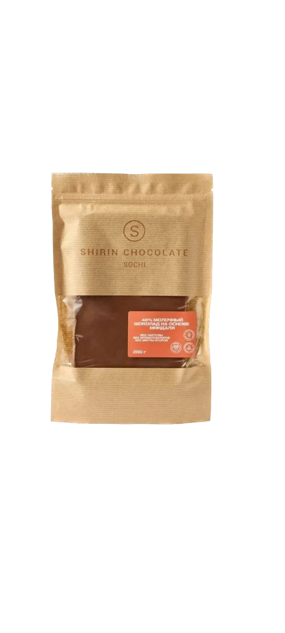 UFEELGOOD, Шоколад молочный 46% на основе миндаля, 200 г