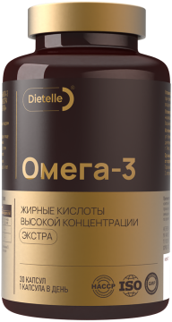 DIETELLE, Омега-3 высокой концентрации Экстра, капсулы, 30 шт.