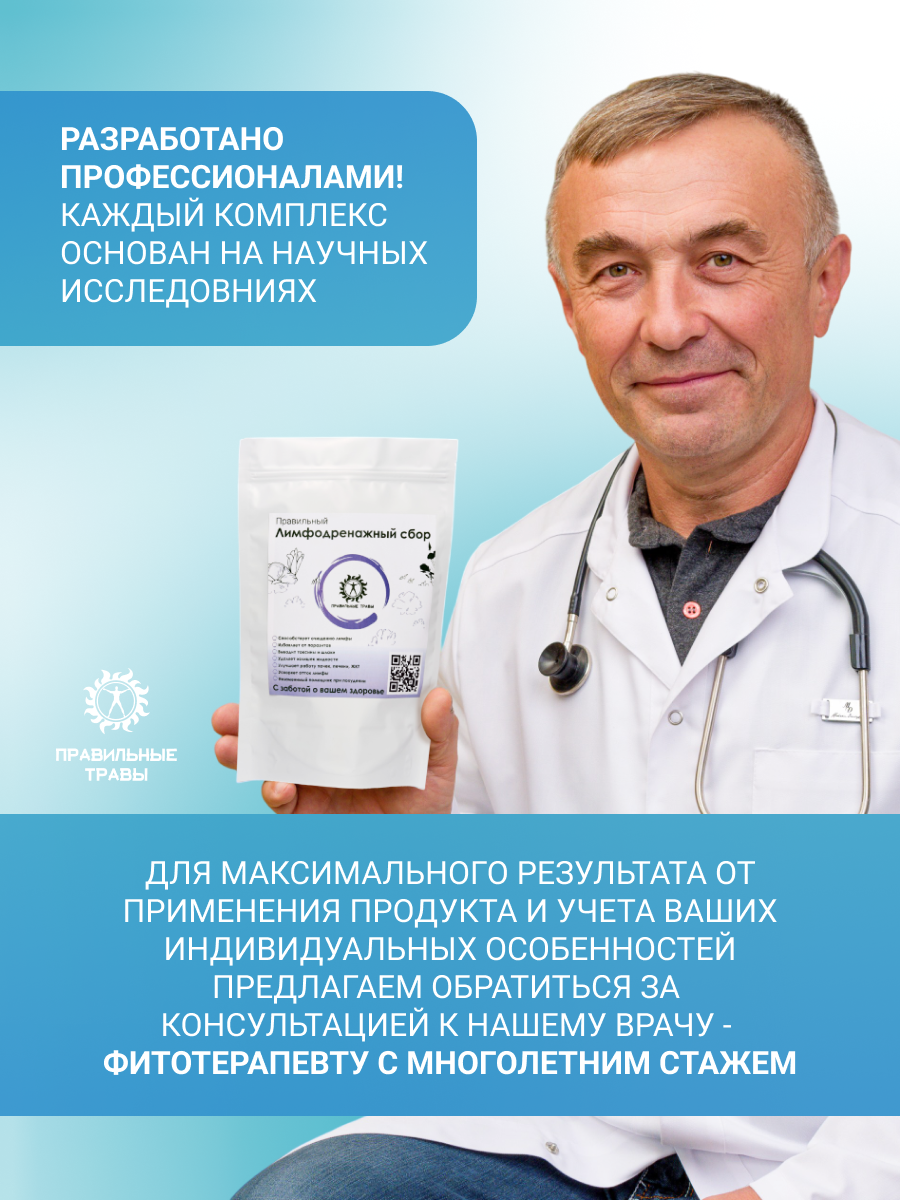 Правильные травы, Лимфодренажный сбор, 10*10 г