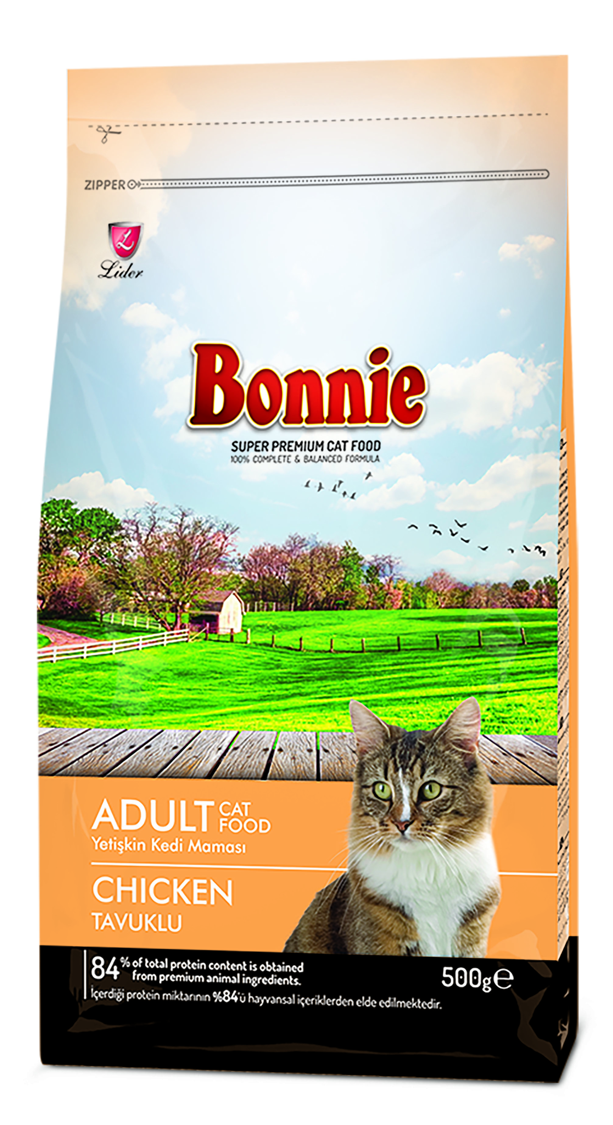 Bonnie, Сухой корм для кошек с курицей, 500 г