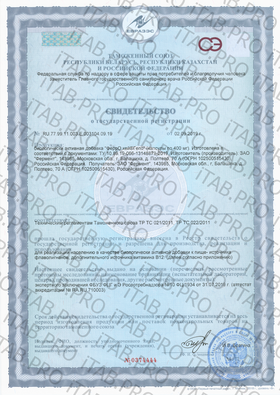 ФЕРМЕНТ, «Ферро,кей Гепо» (защита печени), капсулы, 60 шт.