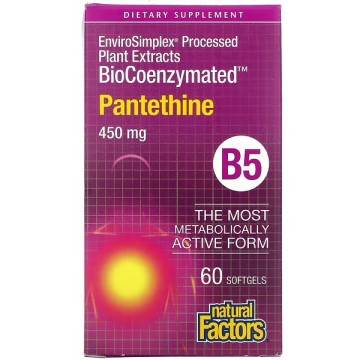 Natural Factors, Витамин B5, капсулы, 60 шт.