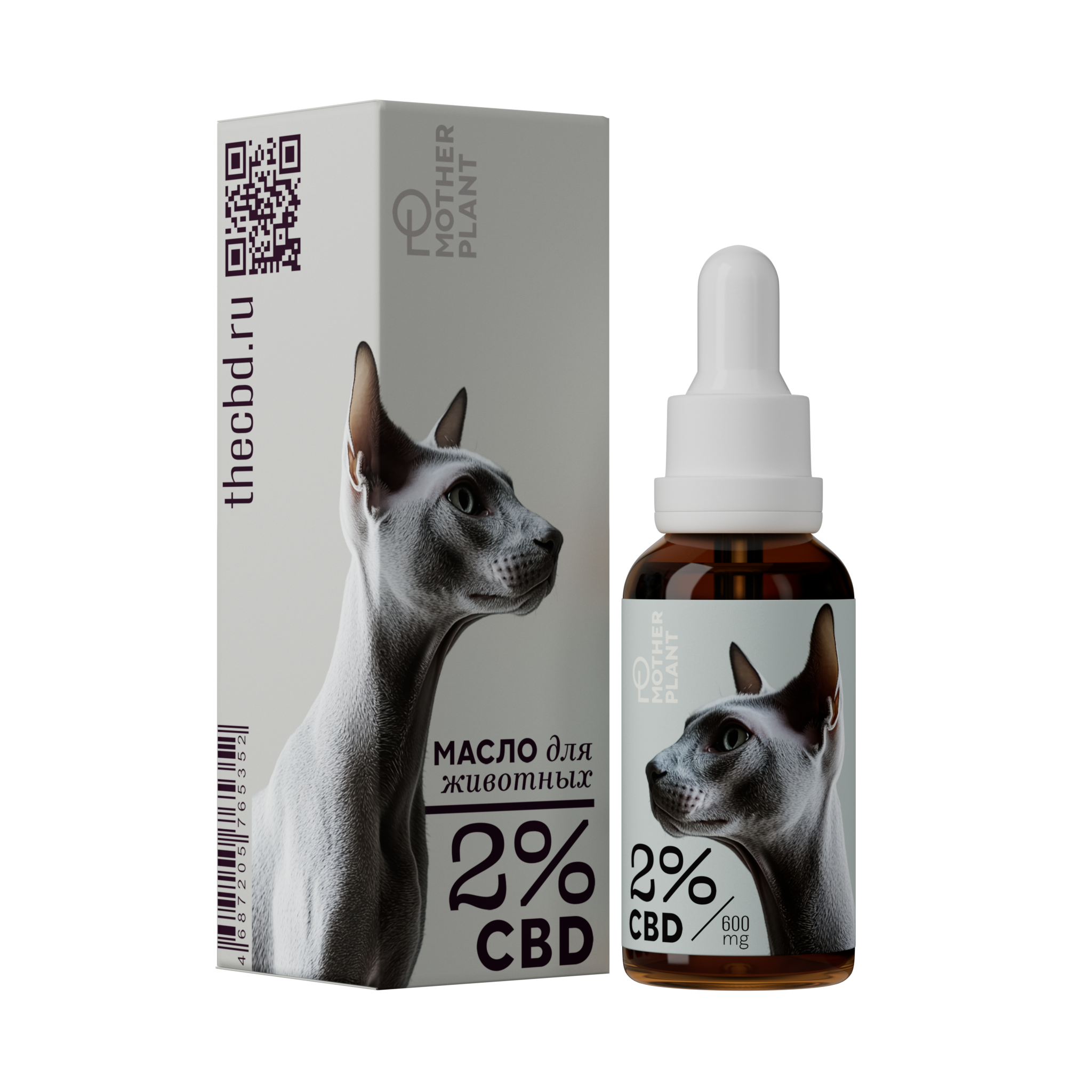 MotherPlant, CBD масло для животных 2% «Изолят» (без привкуса), жидкость, 30 мл