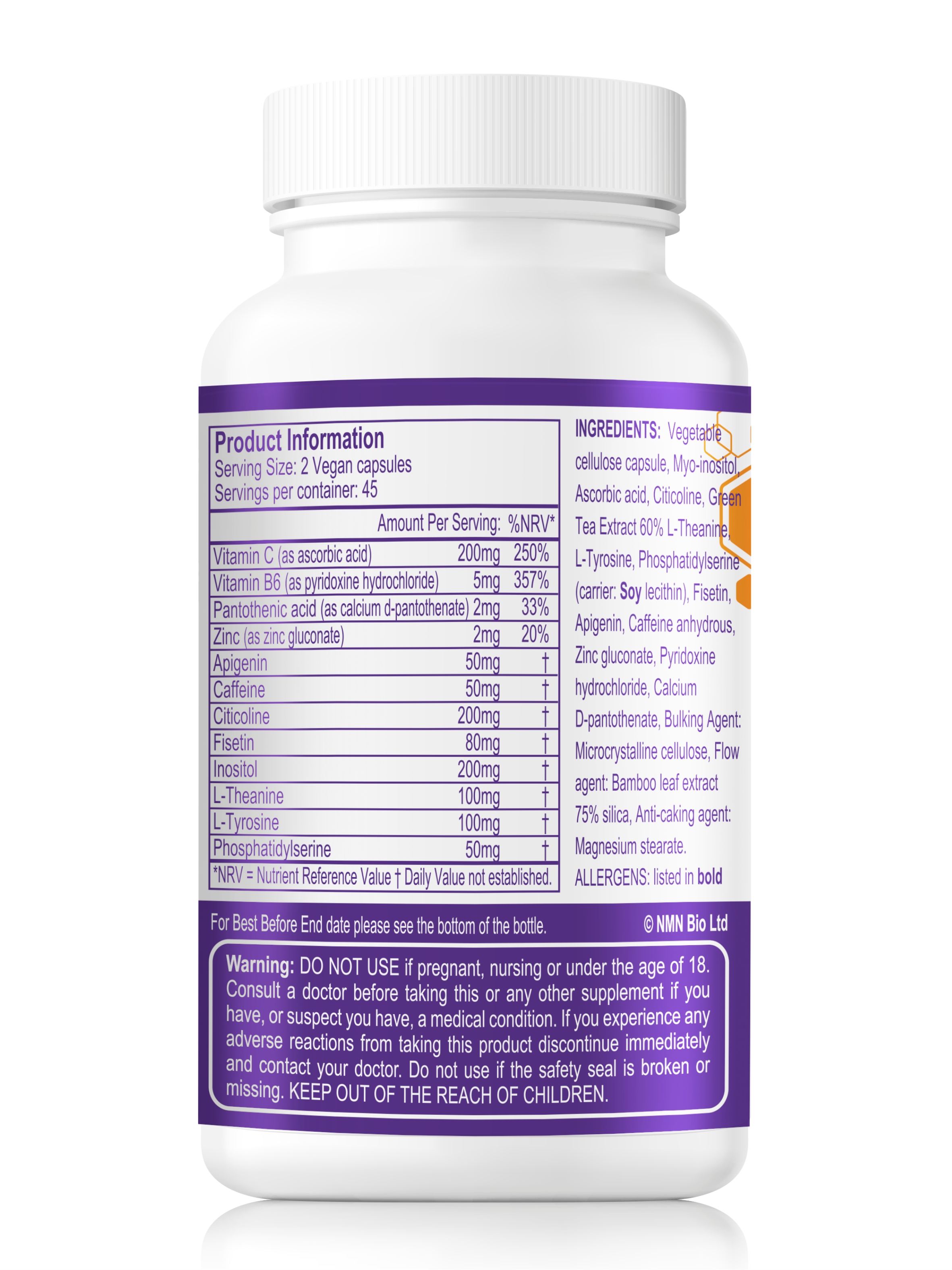 NMN BIO, NAD+ Brain Формула, капсулы, 90 шт.
