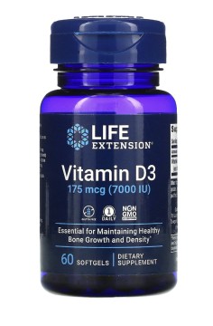 Life Extension, Витамин D3 (7000 МЕ), капсулы, 60 шт.