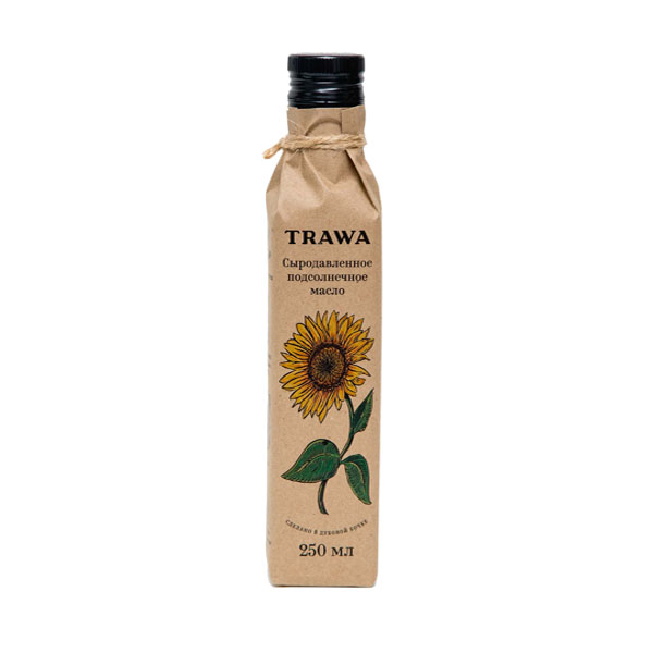 TRAWA, Масло подсолнечное сыродавленное, 250 мл.