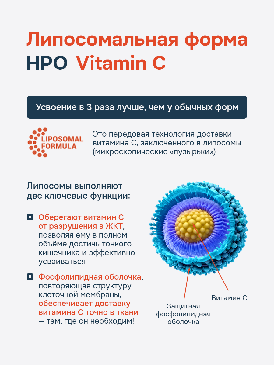 HayatPrimeOil, Липосомальный витамин С (L-аскорбиновая кислота) с биофлавоноидами, капсулы, 60 шт.