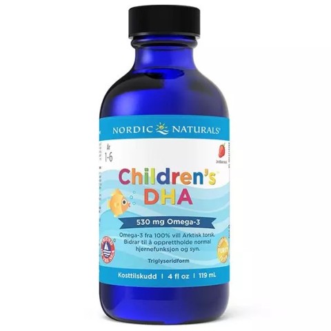 Nordic Naturals, Children's DHA, со вкусом клубники, жидкость, 119 мл