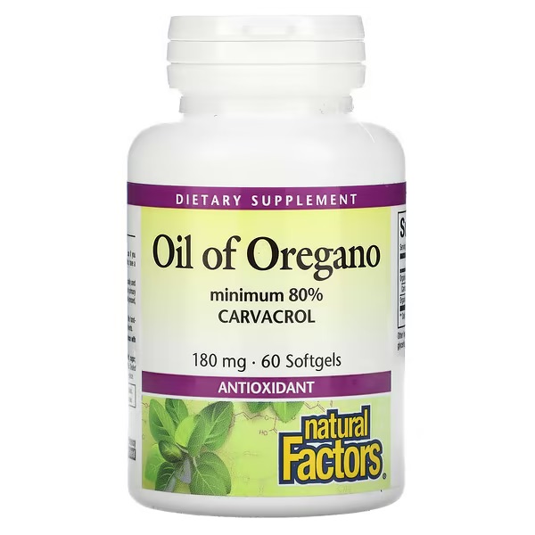 Natural Factors, Масло орегано, капсулы, 60 шт.