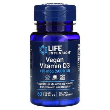 Life Extension, Витамин D3 (5000 МЕ), капсулы, 60 шт.