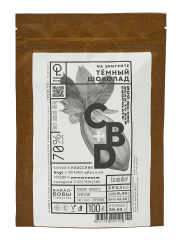 MotherPlant, Тёмный шоколад на эритрите (70% какао, 200 мг CBD), 100 г