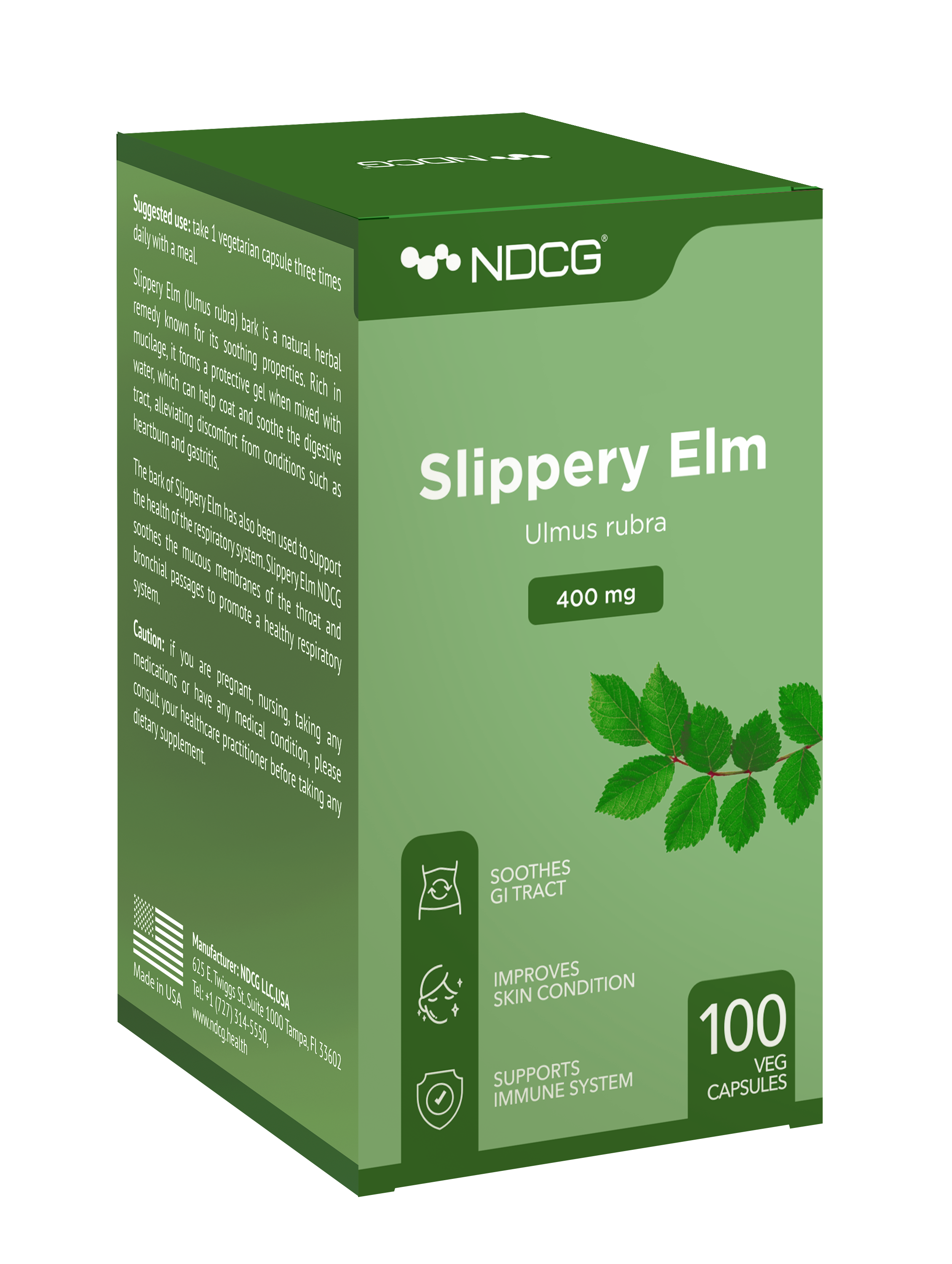 NDCG, Slippery Elm (скользкий вяз), капсулы, 100 шт.