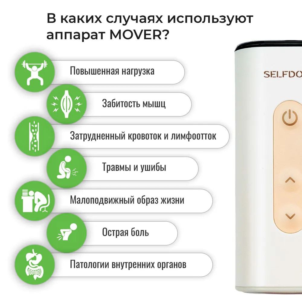 Selfdocs, Mover электростимулятор противоболевой, аппарат для снятия боли спазмов мышц и боли в суставах