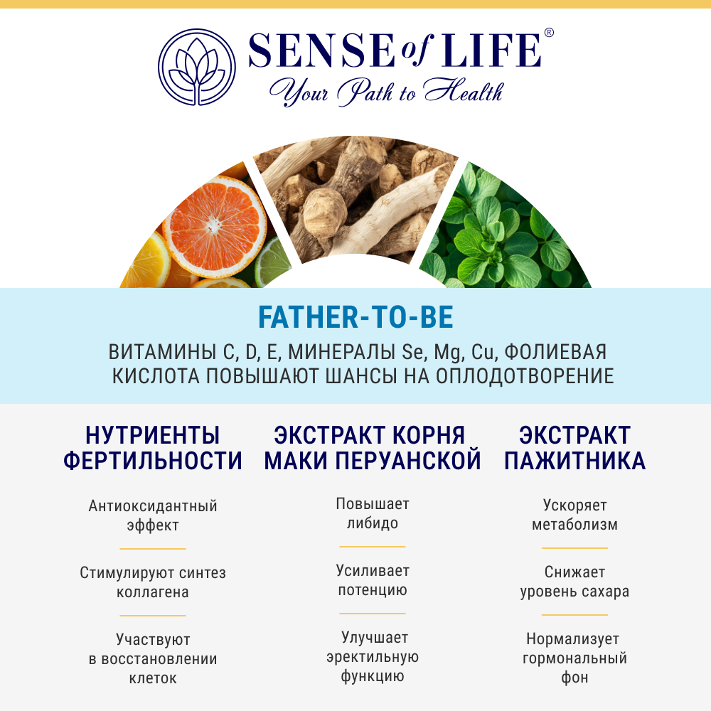 SENSE OF LIFE, Для будущих пап, капсулы, 60 шт.