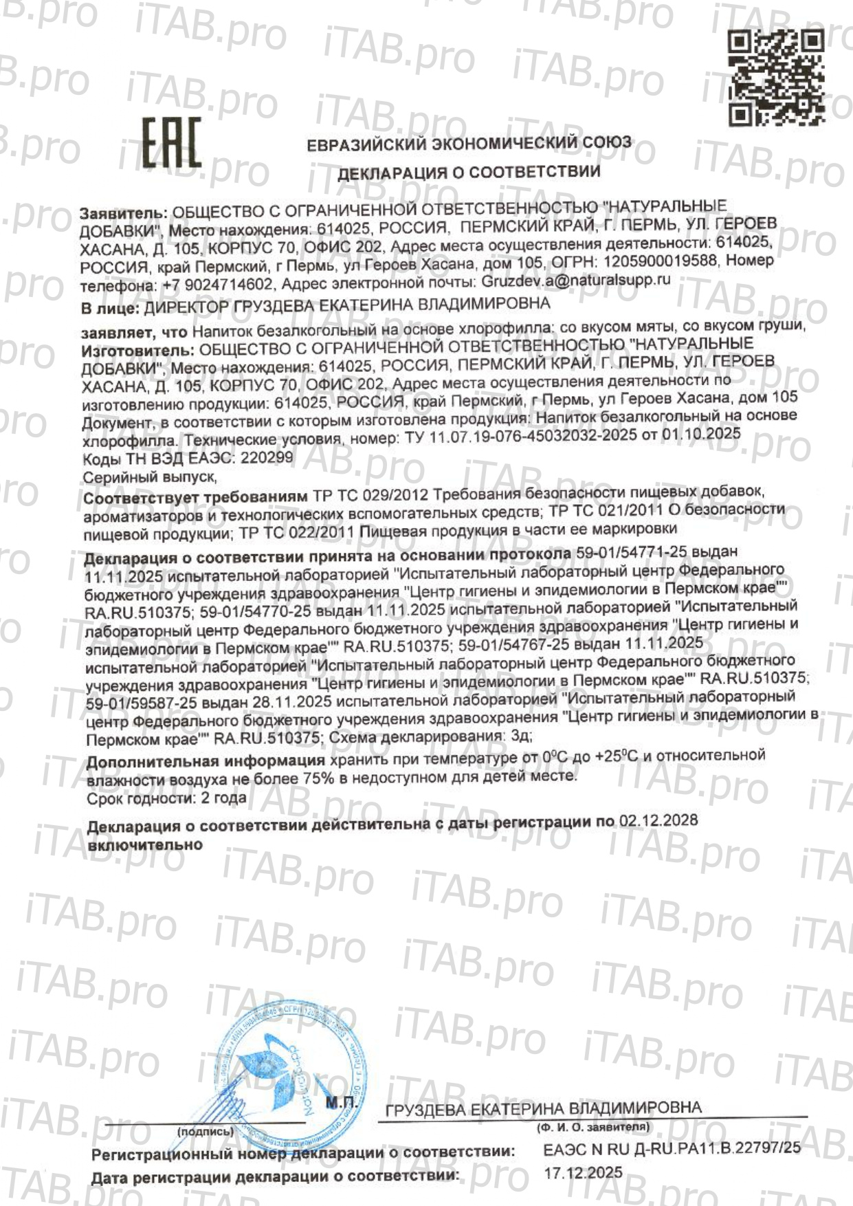 NaturalSupp, Хлорофилл со вкусом груши, жидкость, 450 мл