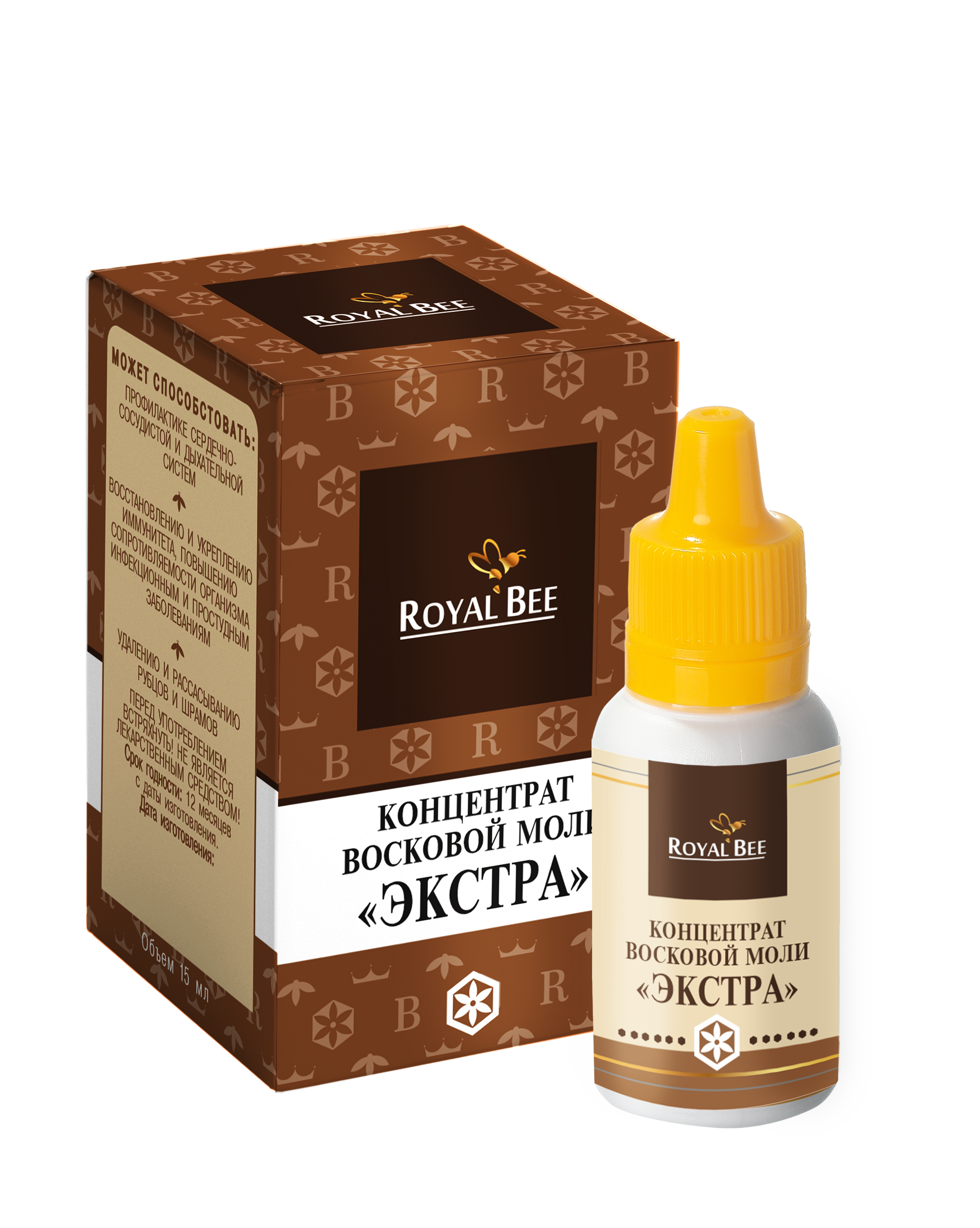 RoyalBee, Концентрат восковой моли "ЭКСТРА", жидкость, 15 мл
