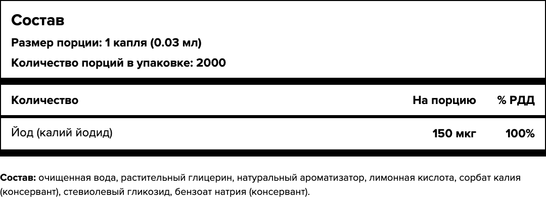 Maxler, Йод (калий йодид), жидкость, 60 мл.