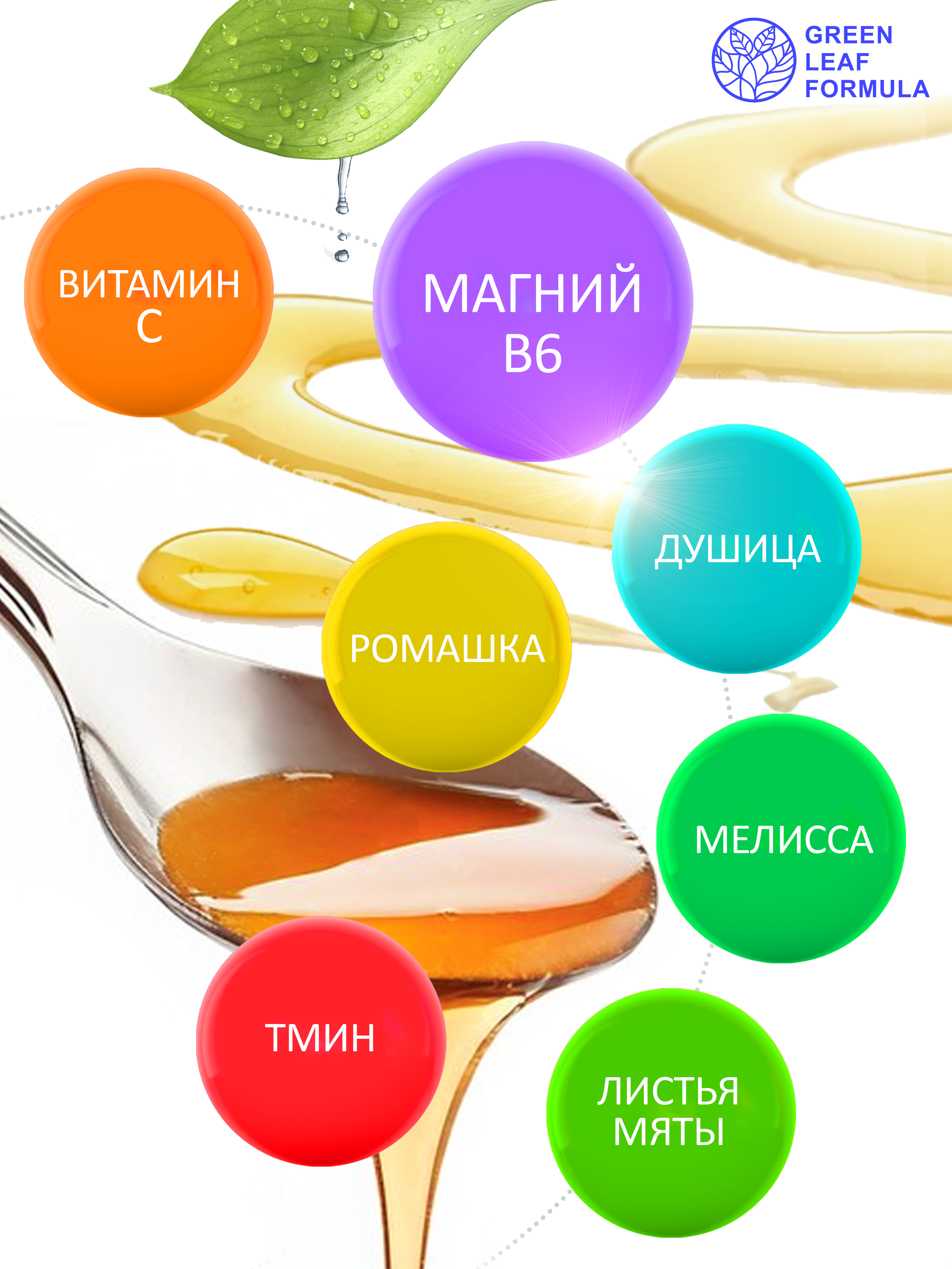 Green Leaf Formula, Детский сироп MG & B6 (для нервной системы), жидкость, 100 мл