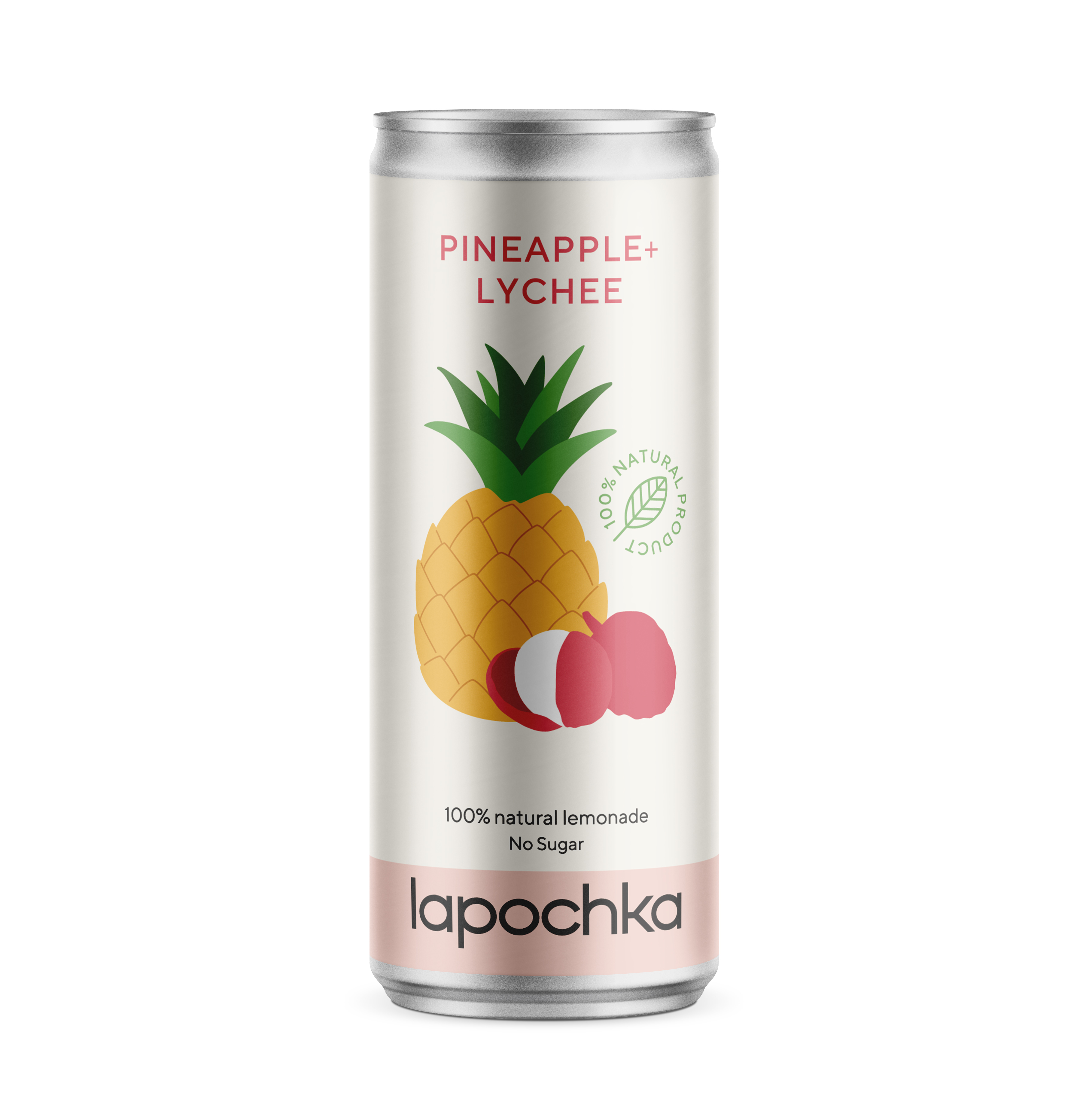 Lapochka, Напиток безалкогольный среднегазированный «Лапочка Ананас Личи», жидкость, 330 мл