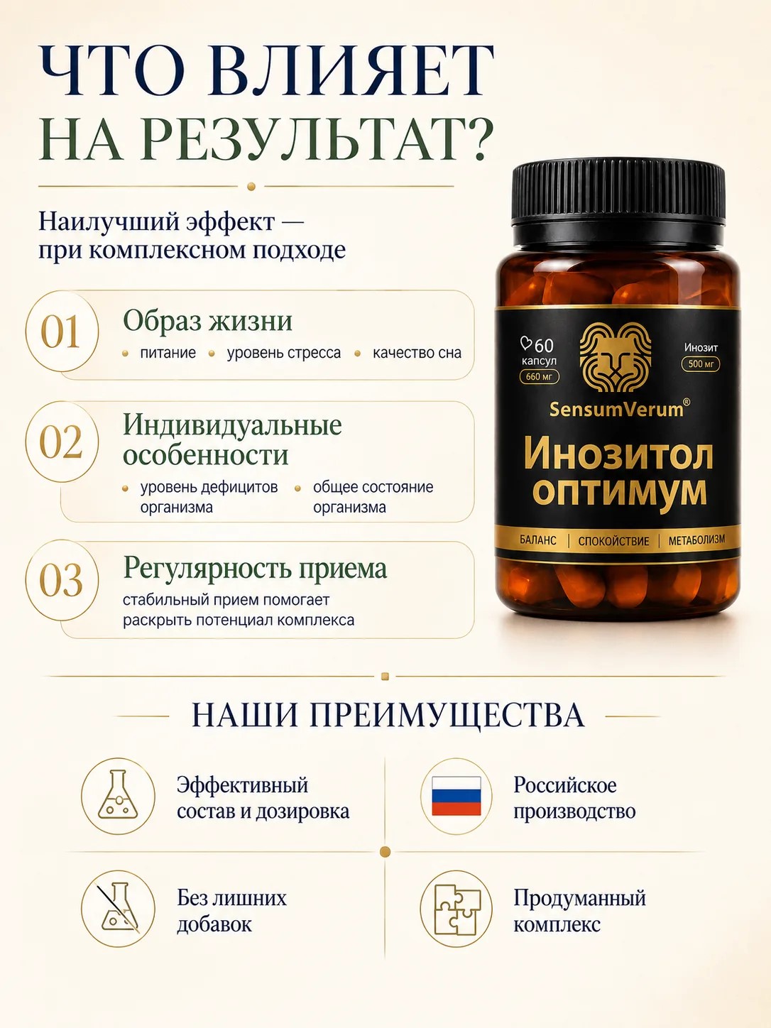 SensumVerum, Инозитол Оптимум, капсулы, 60 шт.