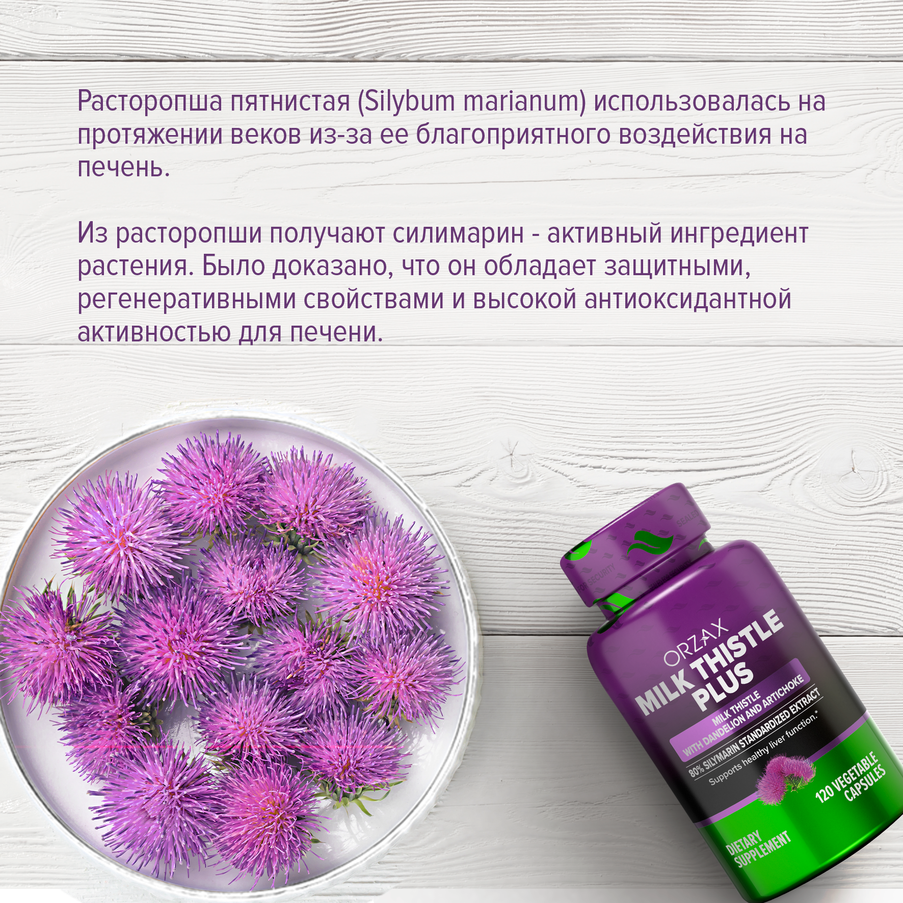 ORZAX, Расторопша плюс, капсулы, 120 шт.