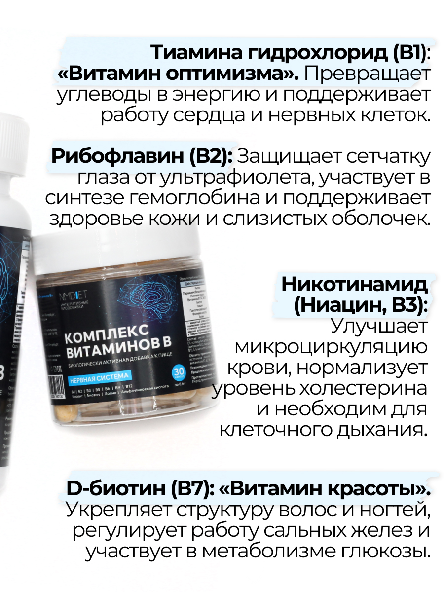 NMDIET, Комплекс витаминов группы В, капсулы, 30 шт.